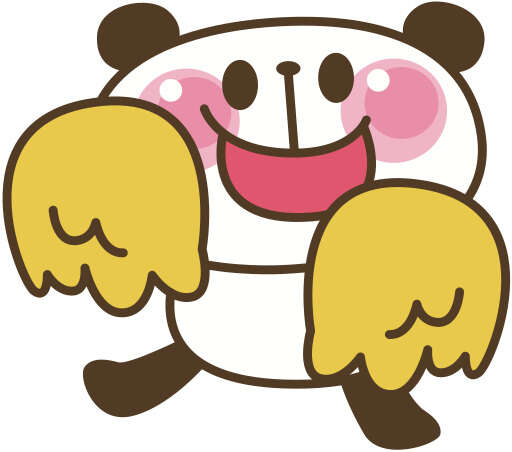 Cartoon Panda with Wings and a Smile on His Face