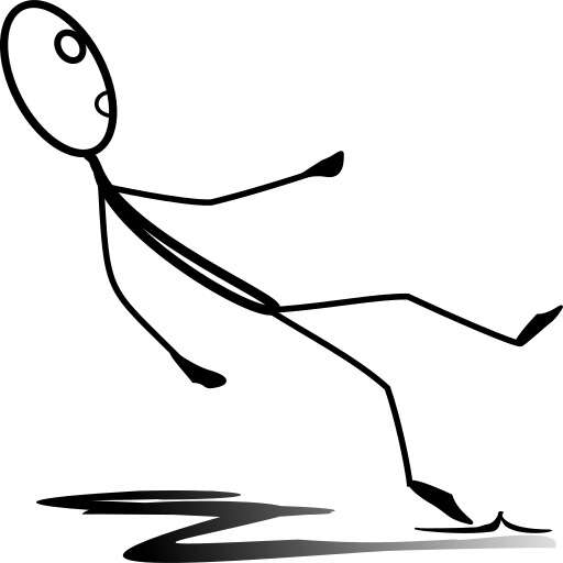 Cartoon Stick Man Kicking a Soccer Ball with His Foot