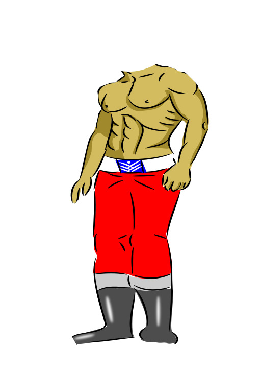 만화 Of A Man In Red Shorts And A White Shirt