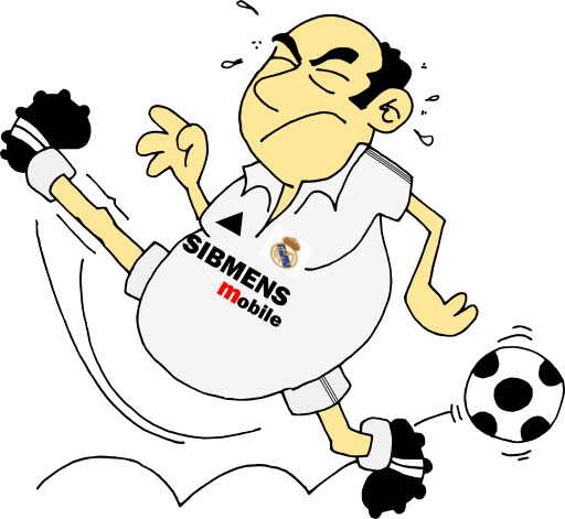 만화 Of A Soccer Player Kicking The Ball