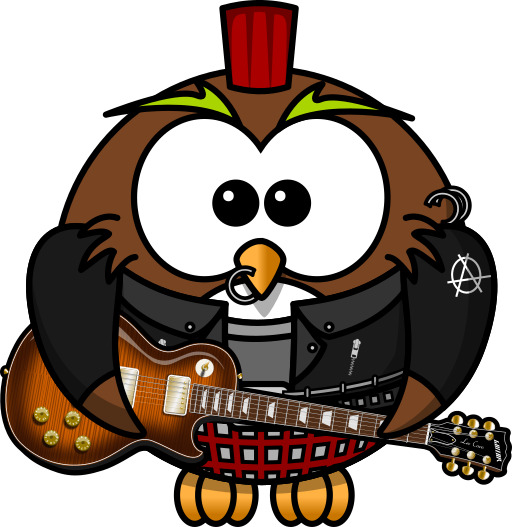 만화 Owl Playing A Guitar