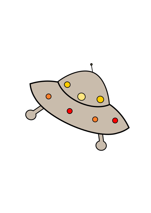 만화 Spaceship Flying In The Sky