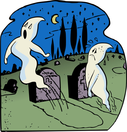 카툰 Two Ghosts In A Graveyard