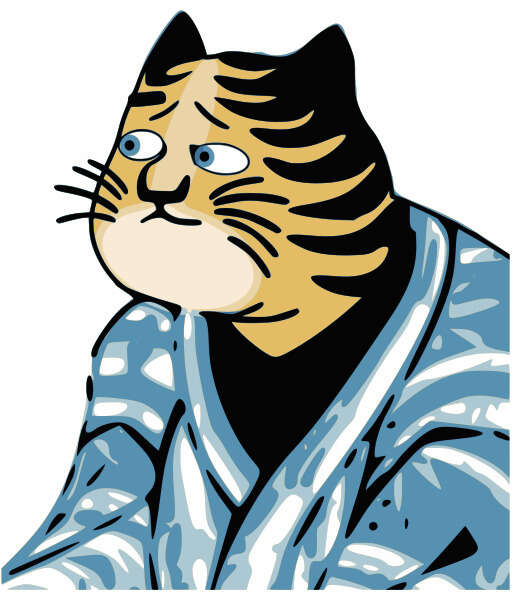 Cat In Pajamas Looking Up At Something