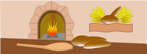 Fireplace With Bread And Bread On It와 함께