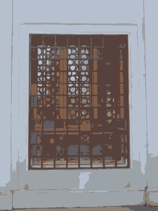 이전 Window With A Rusty Screen On It