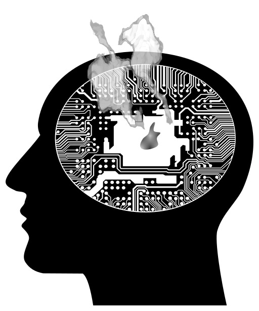 실루엣 Of A ManS Head With A Circuit Inside Of It