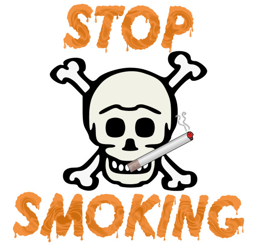 Skull 와 A Cigarette 과 The Words 중지 흡연