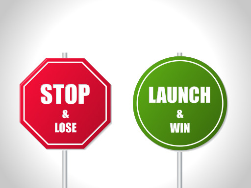 두 Stop Signs With The Words Lunch And Win Vector