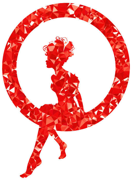 A Silhouette Of A Woman Sitting In A Circle