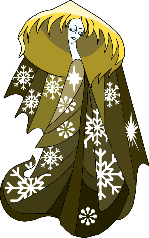 여성 In A Winter Coat With Snowflakes