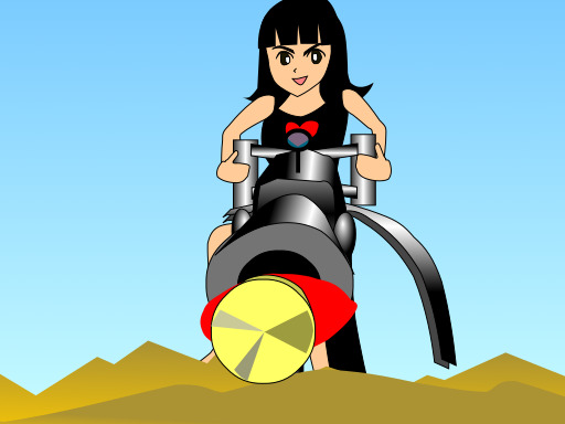여성 Riding On A Motorcycle In The Desert 2