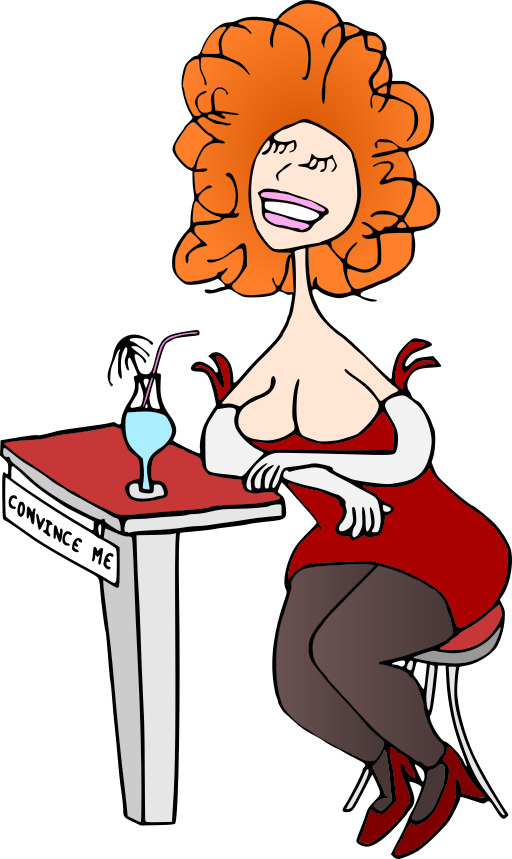 여성 Sitting At A Table With A Drink In Her Hand