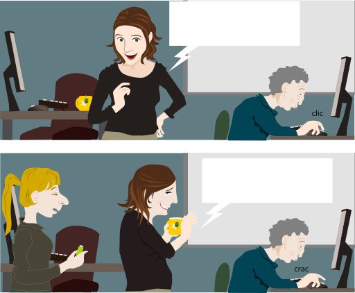 여성 Talking To A Man In An Office