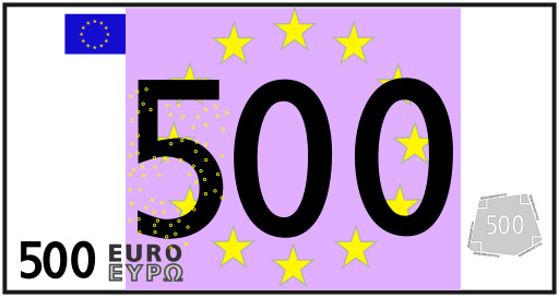 별 500 유로 Banknote 에 그것