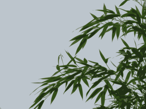 Bamboo Tree 와 Green Leaves Against A 푸른 하늘