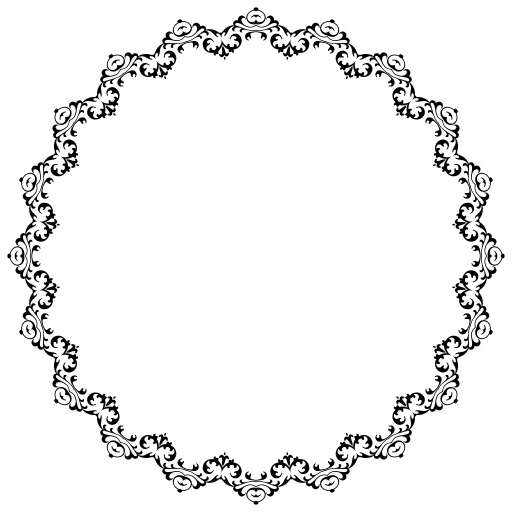 Black And White Circular Frame With A Floral Pattern 27