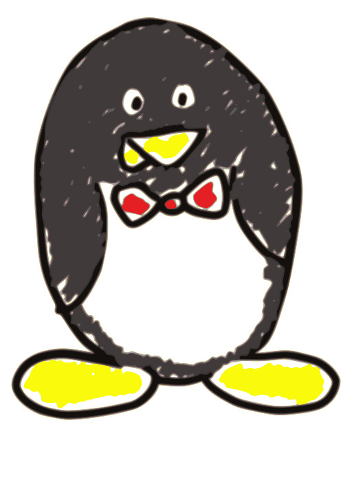 검정 과 화이트 Penguin 와 A Bow Tie