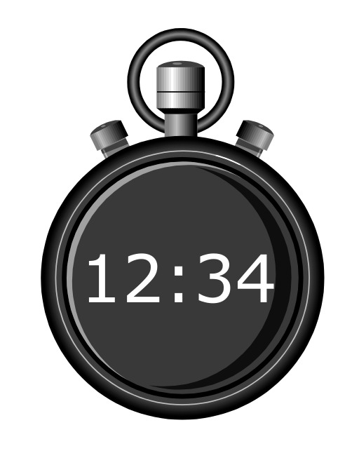 검정 Stopwatch 와 the 수 12 에 그것