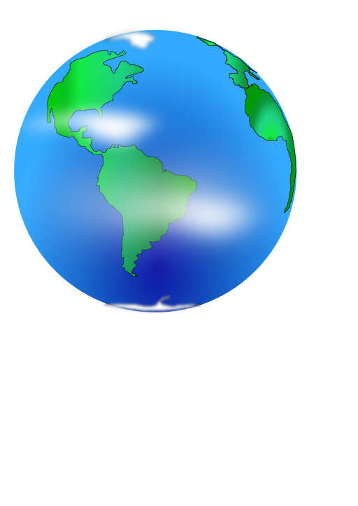 Blue And Green Globe On A White Background