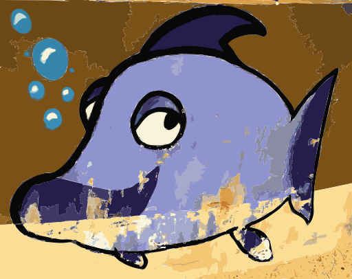 Blue Fish 와 Bubbles 에 그 입