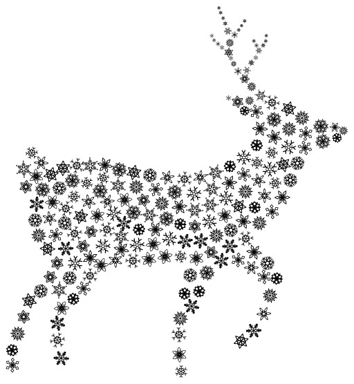 Deer 만든 아웃 의 Snowflakes 에 A 화이트 배경
