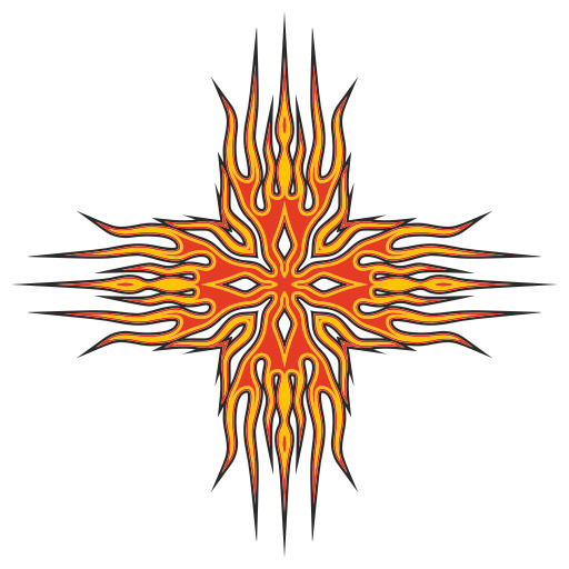 Fire Star 와 Flames 에 A 화이트 배경