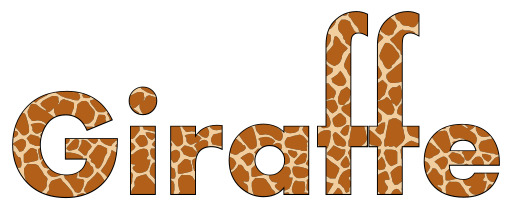 Giraffe 패턴을 가진 Giraffe 글꼴