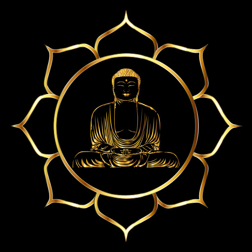 황금 부처 동상 에 a 검정 배경