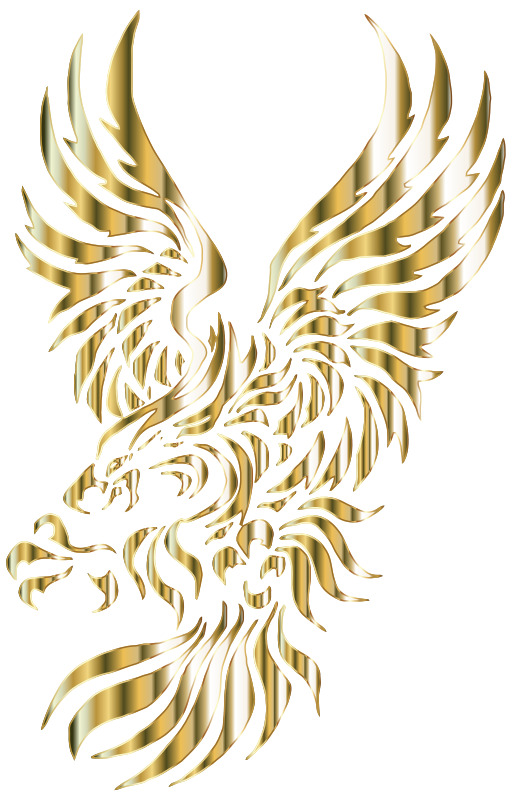Golden Eagle 와 Wings 에 A 화이트 배경 3