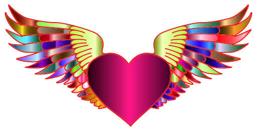 Heart With Wings On A White Background 3