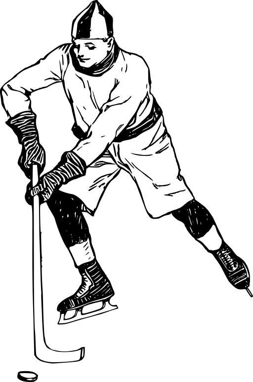 Hockey Player With A Stick In His Hand