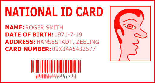 National Id Card Is Shown In Red And White