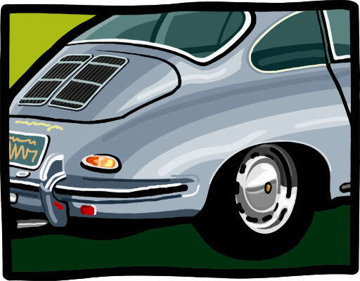 Old Car With The Hood Open