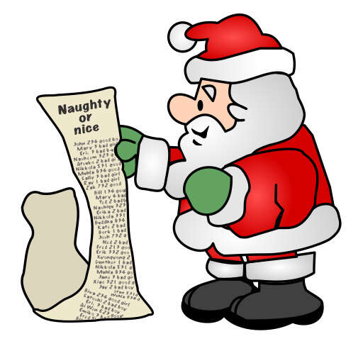 Santa Claus Reading A Letter To Santa Claus