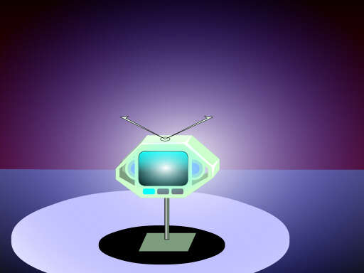 Television Set Sitting On Top Of A Table