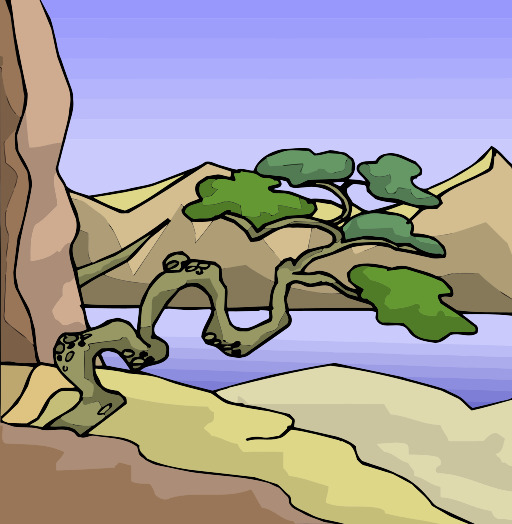 Tree Growing 아웃 의 a Rock 에 그만큼 Desert