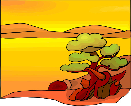 나무 에 The Desert 와 Mountains 에 The 배경
