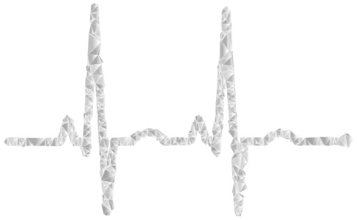 흰색 Heartbeat 아이콘 흰색 배경