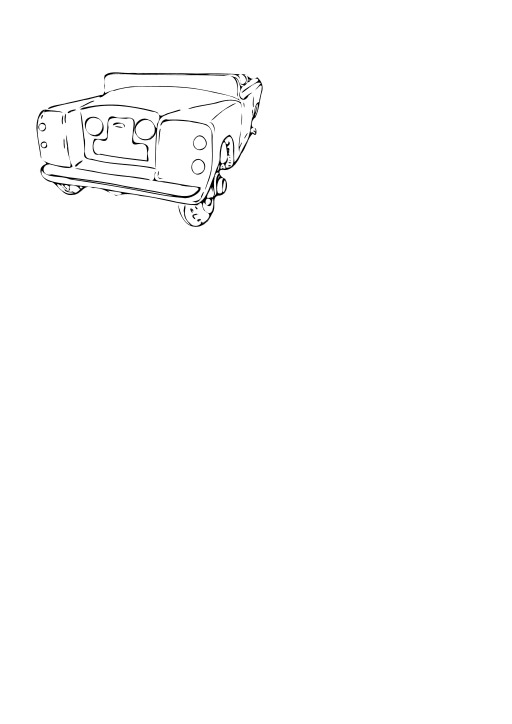 흰색 배경의 drawing의 자동차