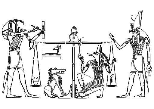 An Egyptian Scene With Two Men And A Woman
