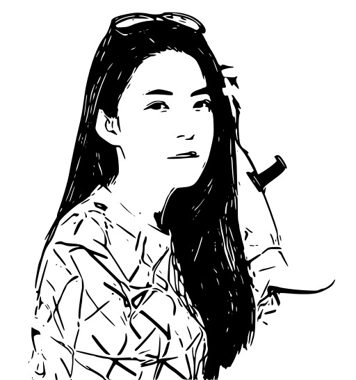 휴대 전화 를 들고 있는 여성 의 흑백 그림