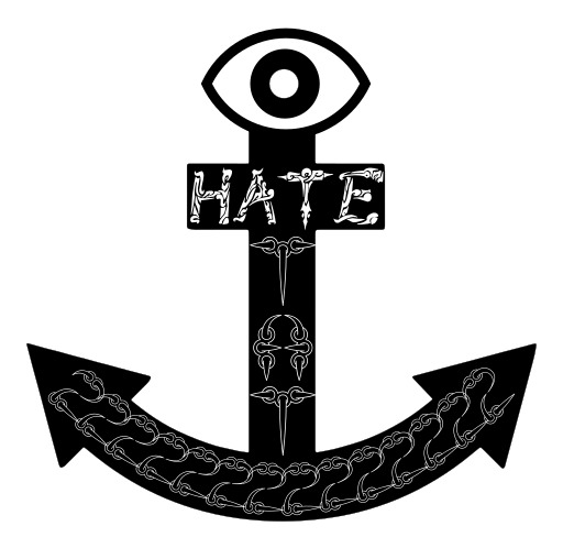 블랙 And White Anchor With An Eye On It