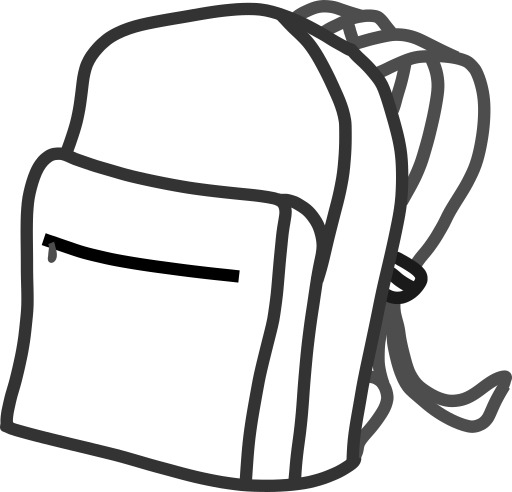 블랙 And White Backpack On A White Background
