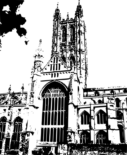 블랙 And White Image Of A Church