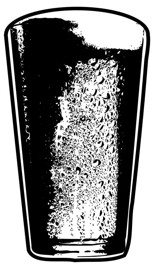 Black And White Image Of A Glass Of Water