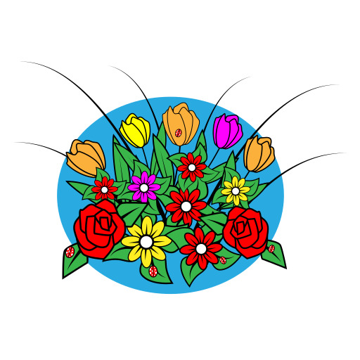 부케 Of Flowers On A White Background