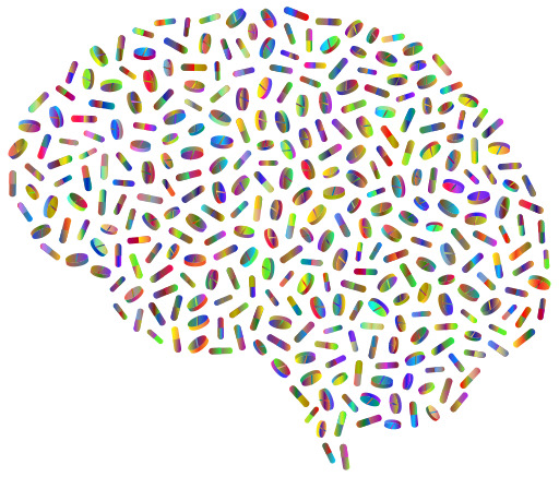 Brain Made Up Of Colorful Pills On A White Background에 대하여