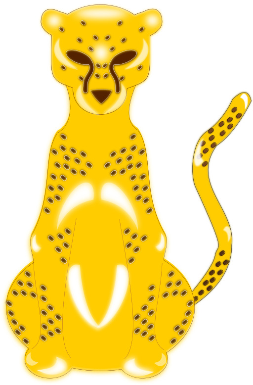 A Cheetah 앉아 에 그것의 Hind 다리