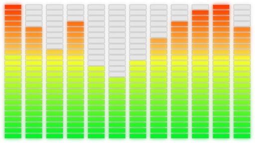 다채로운 Equalizer With The Equalizer Highlighted In Red, Green, Yellow, And Blue